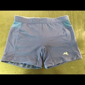 Tracksmith Lane Five short tights, Navy, size large